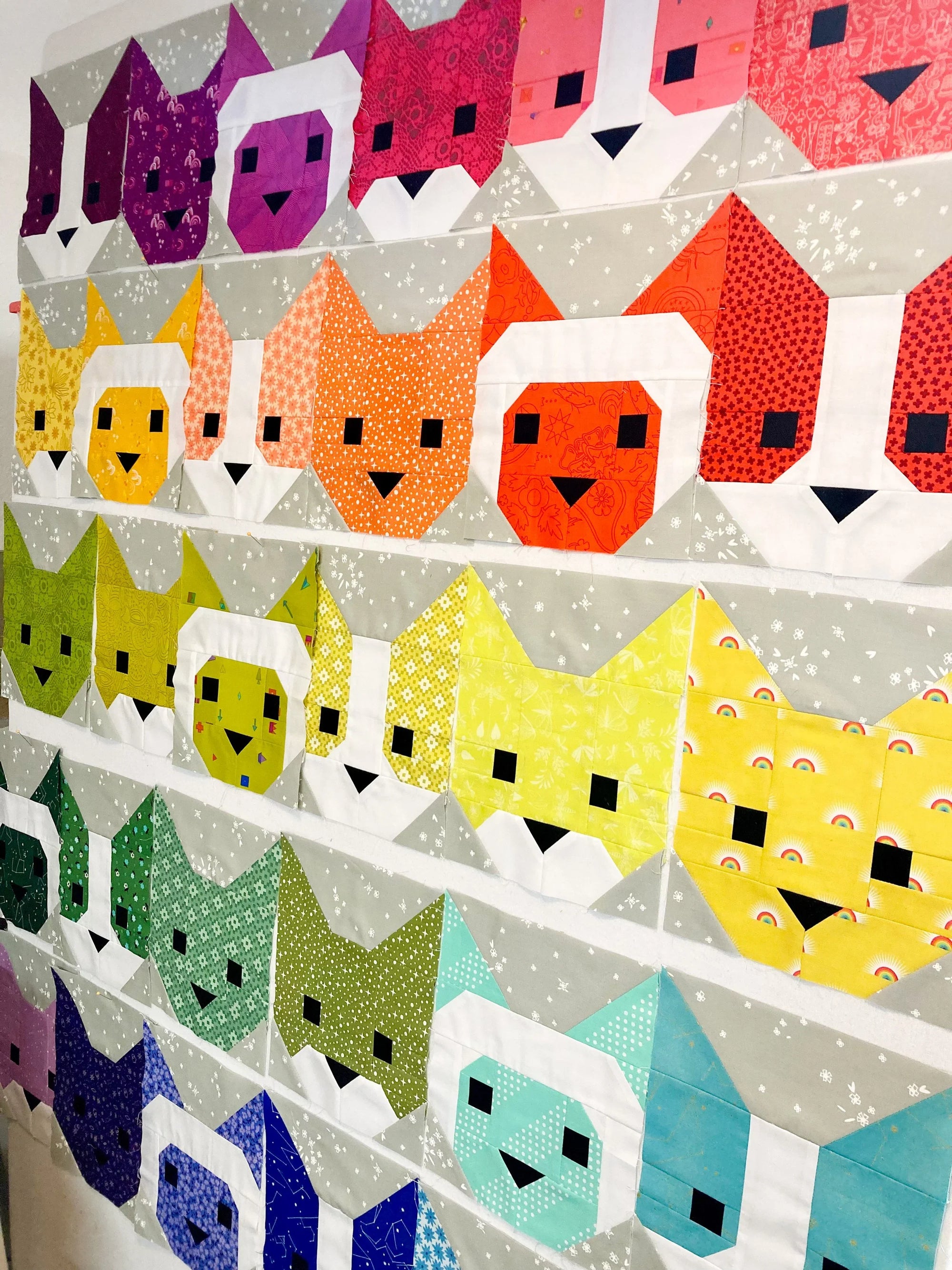 Rainbow Kitties Custom Quilt for a Queen