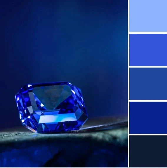 sapphire blue color palette collage