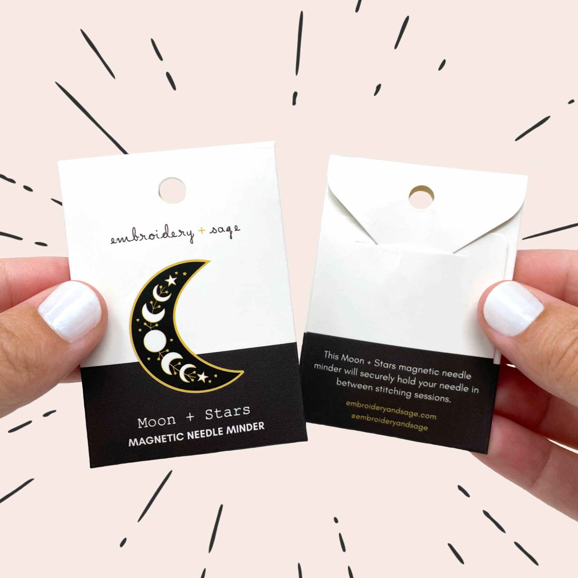 Moon and Stars - Magnetic Needle Minder