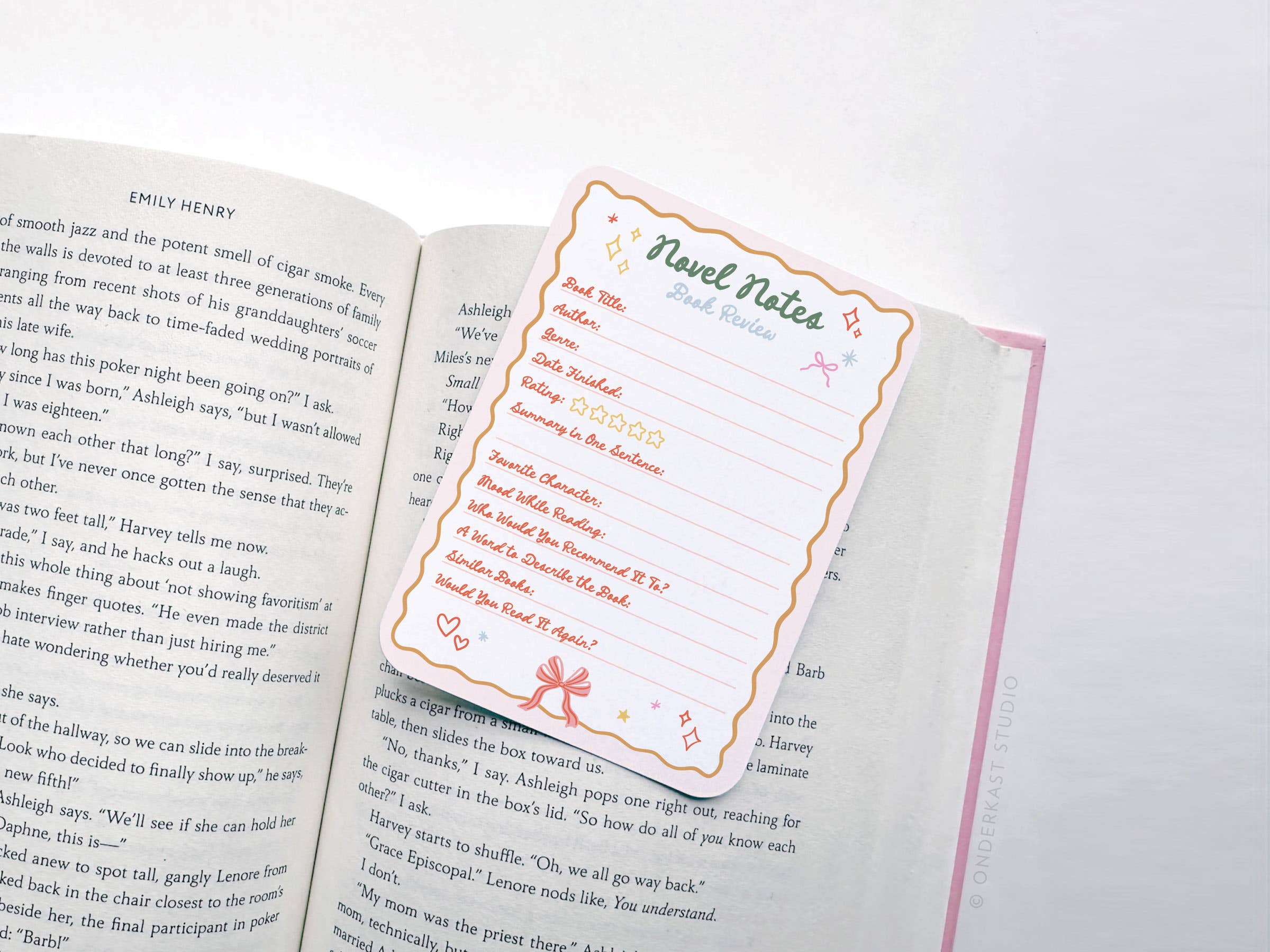 Coquette Novel Notes - Book Review Cards