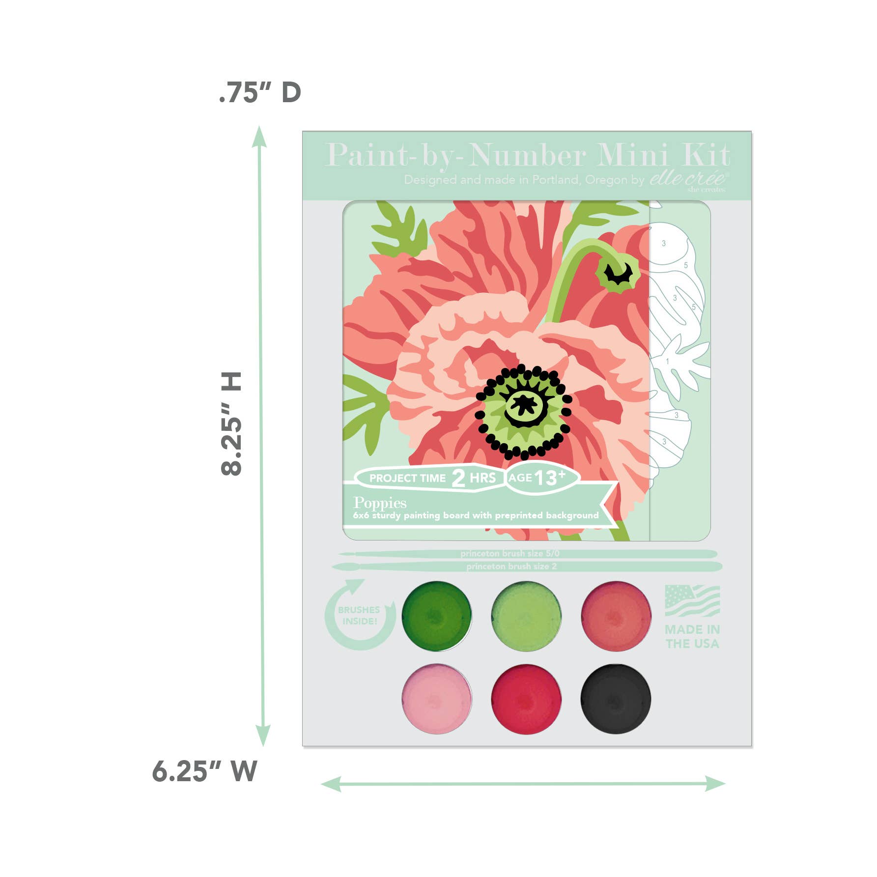 Paint-by-Number Kit MINI - Poppies