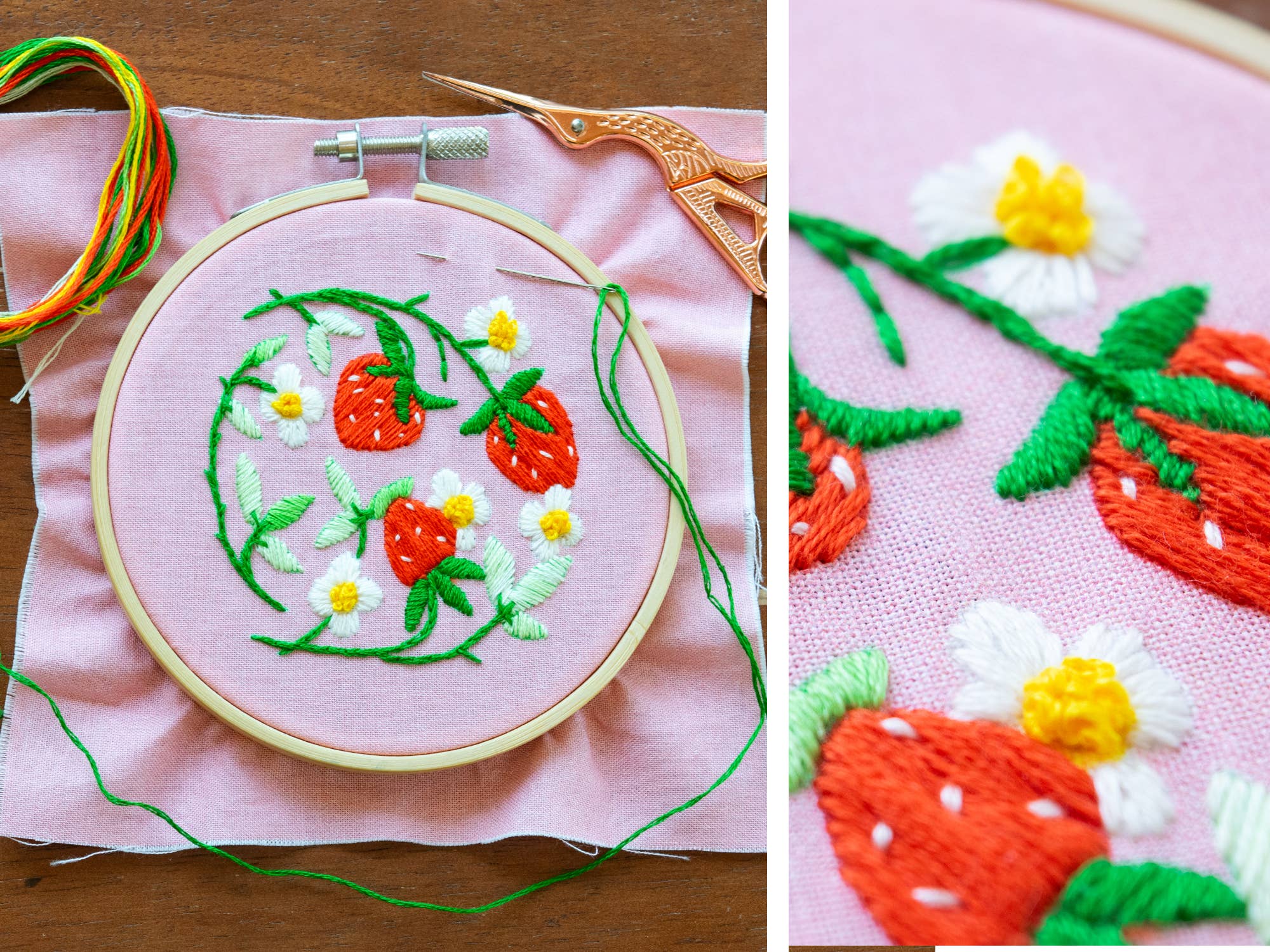 Strawberries - DIY Embroidered Ornament Kit