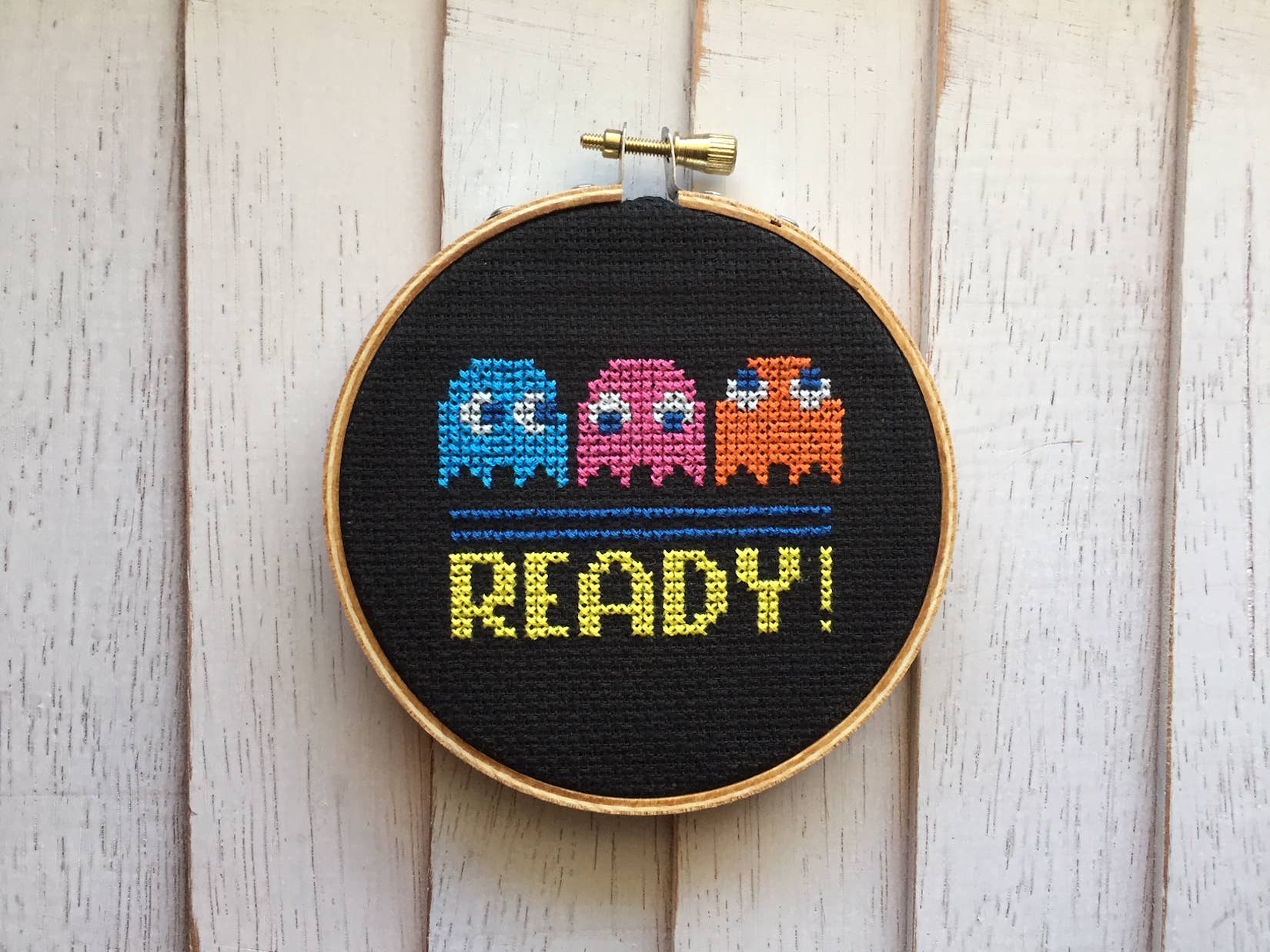 Pac Man Ghosts - Counted Cross Stitch DIY KIT