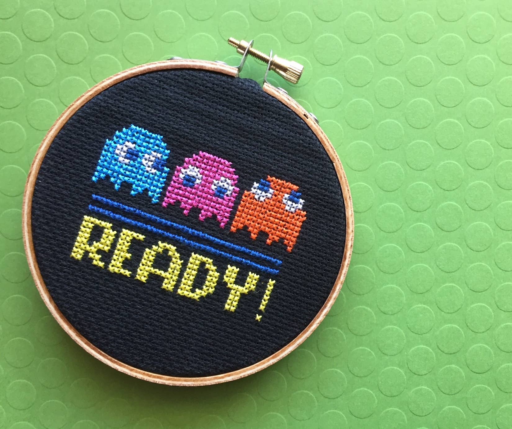 Pac Man Ghosts - Counted Cross Stitch DIY KIT