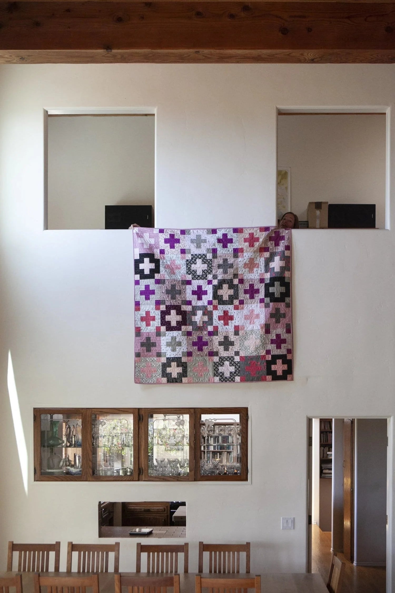 Fuchsia Pop Plus Throw Quilt