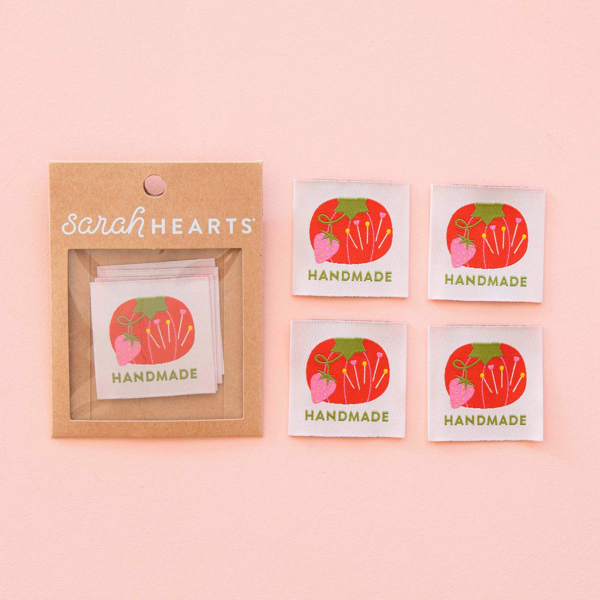 Tomato Pincushion Handmade Large Woven Sewing Labels