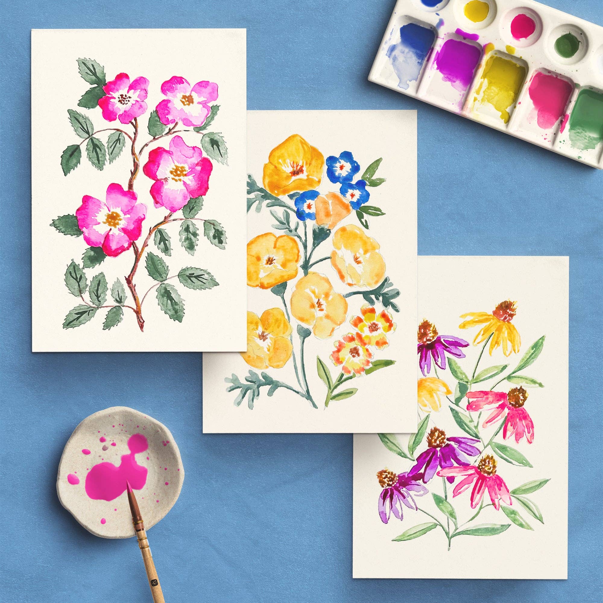 Watercolor Painting Kit : Wildflowers No. 1