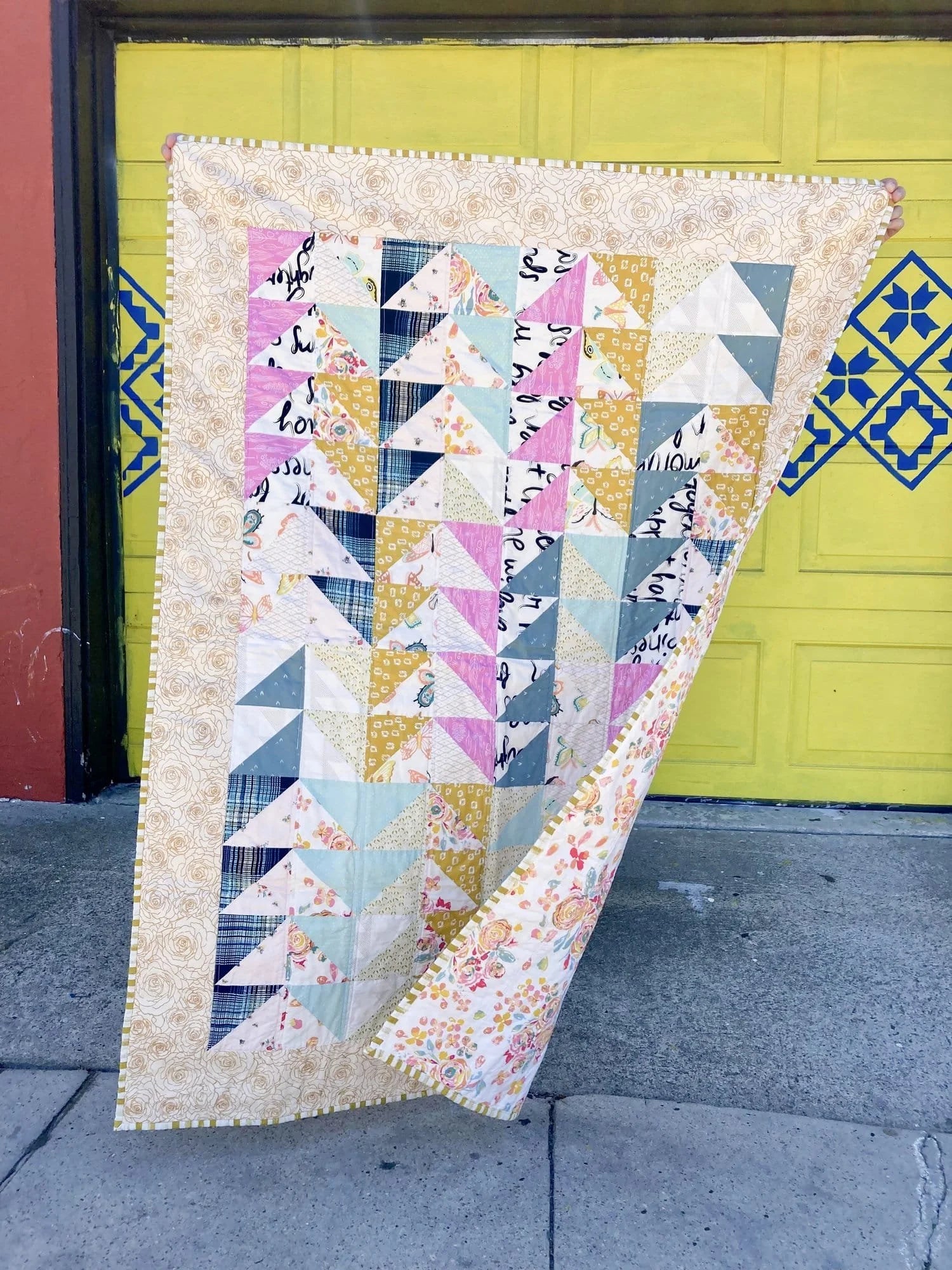Rosy Triangle Quilt