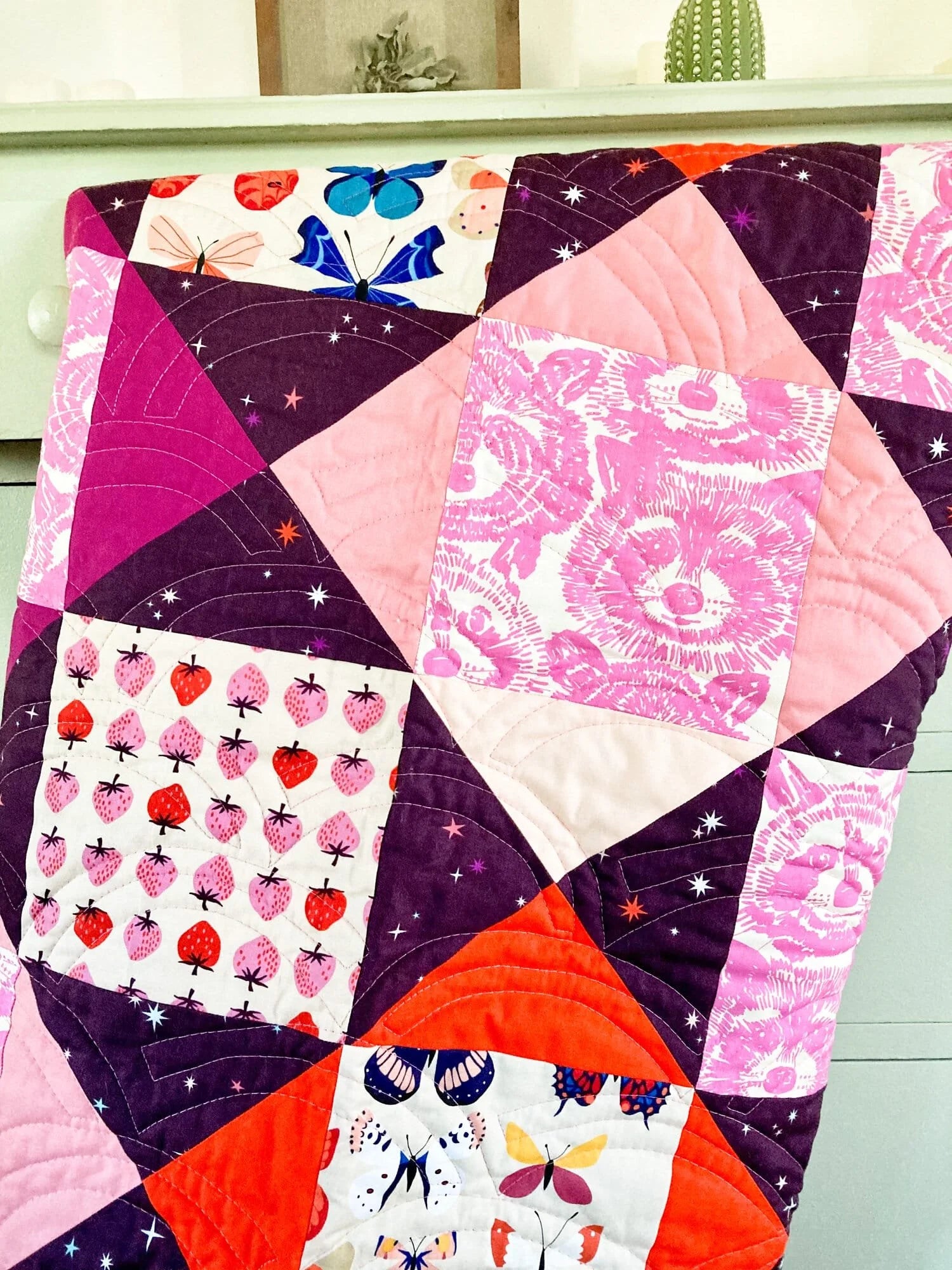 Strawberry Woods Baby Quilt