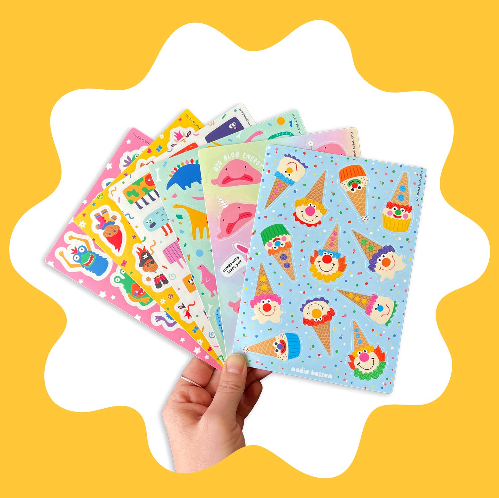 Clown Cones 5x7 Sticker Sheet