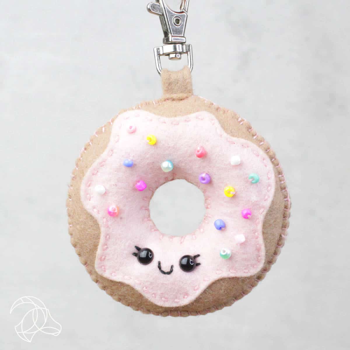 Donut Charm/Keyring - DIY Felt Sewing Craft Kit