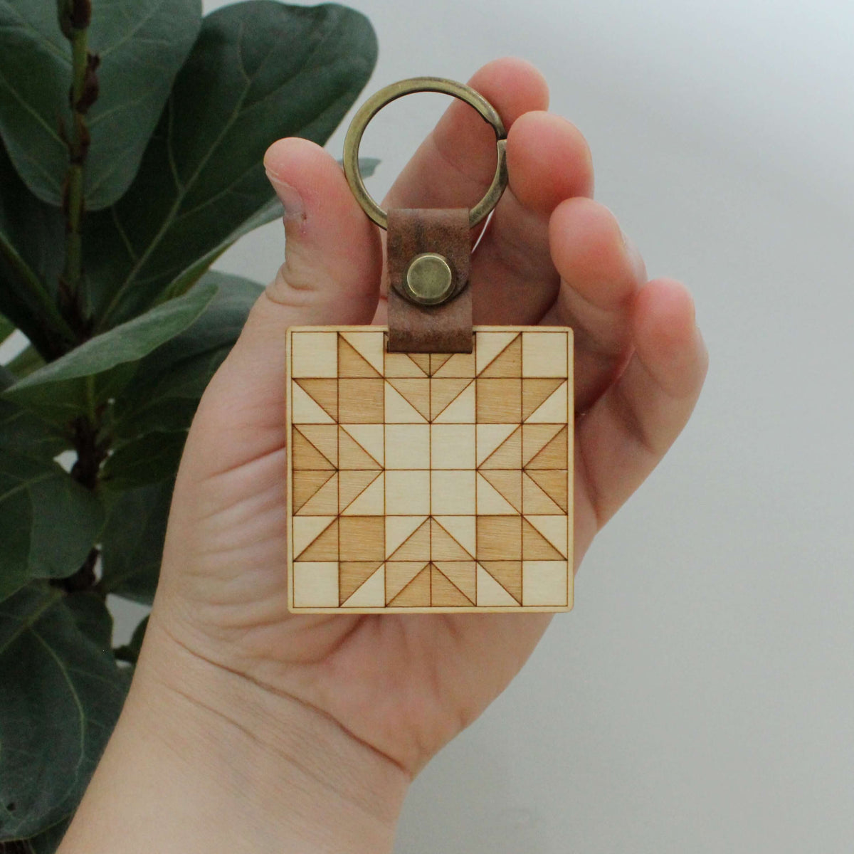 Quilt Block Keychain - Sewing Gift