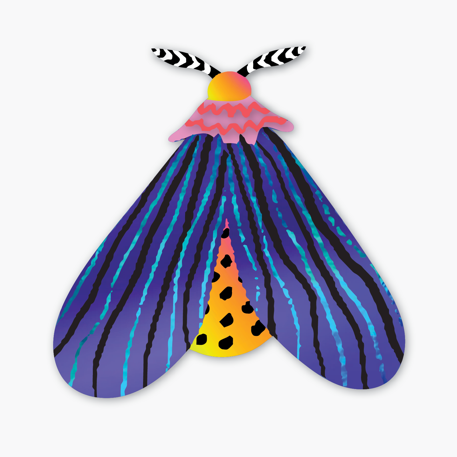 Moth Holographic Sticker