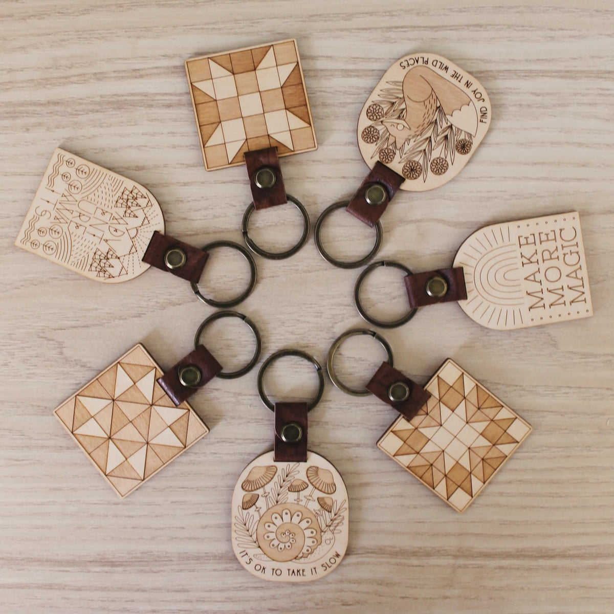 Quilt Block Keychain - Sewing Gift