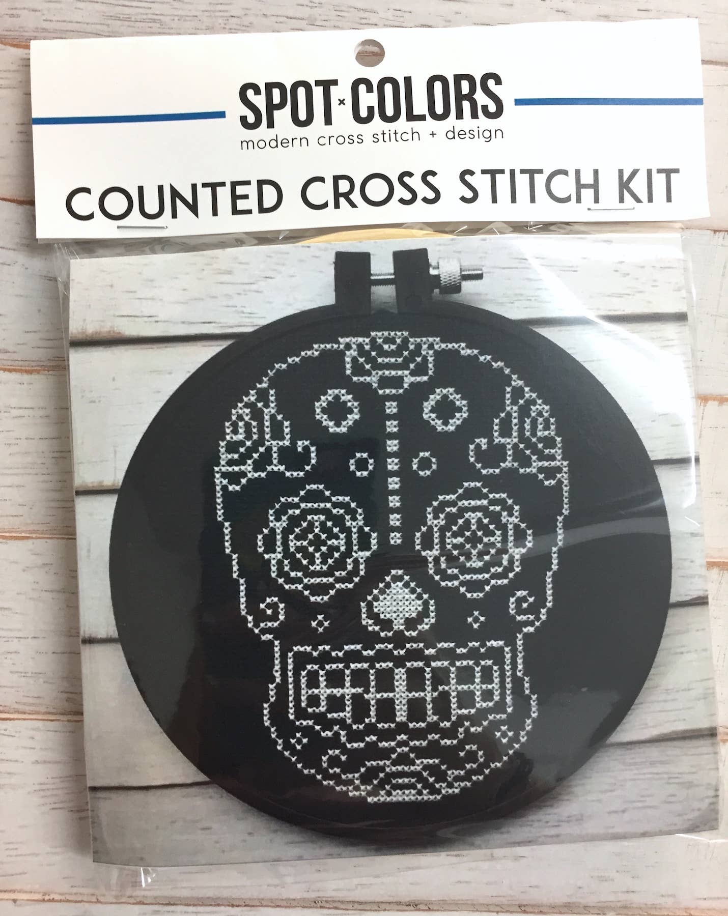 Black + White Sugar Skull - Cross Stitch Kit