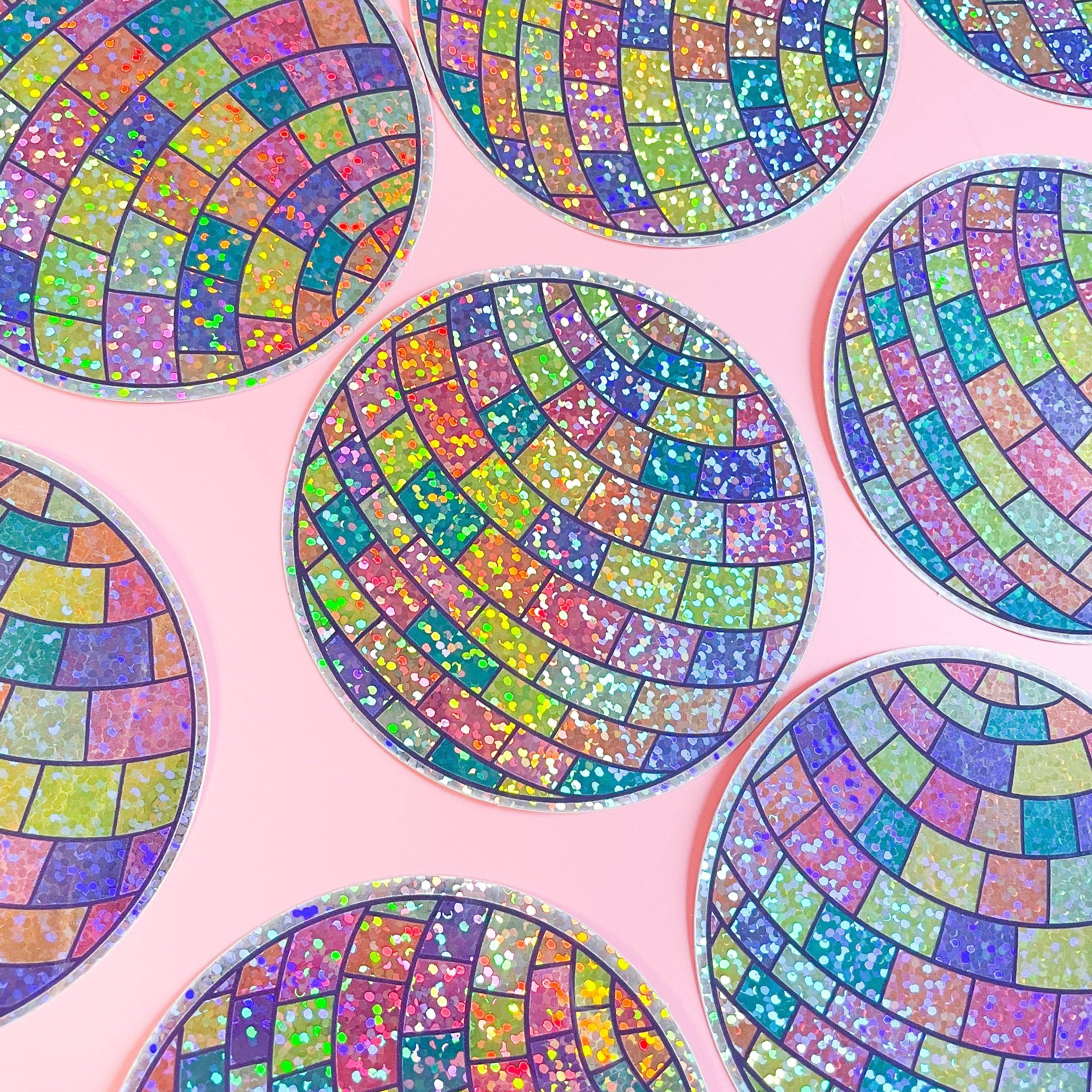Glitter Disco Ball Sticker
