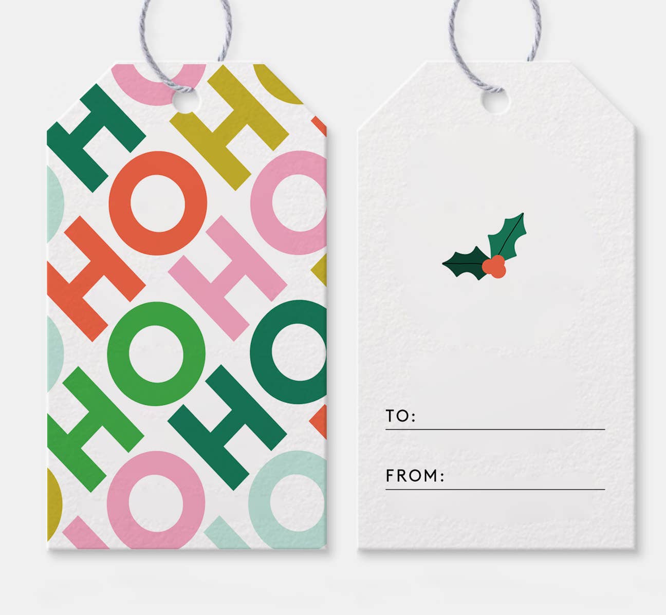 HO HO HO Holiday Gift Tags -  Set of 6