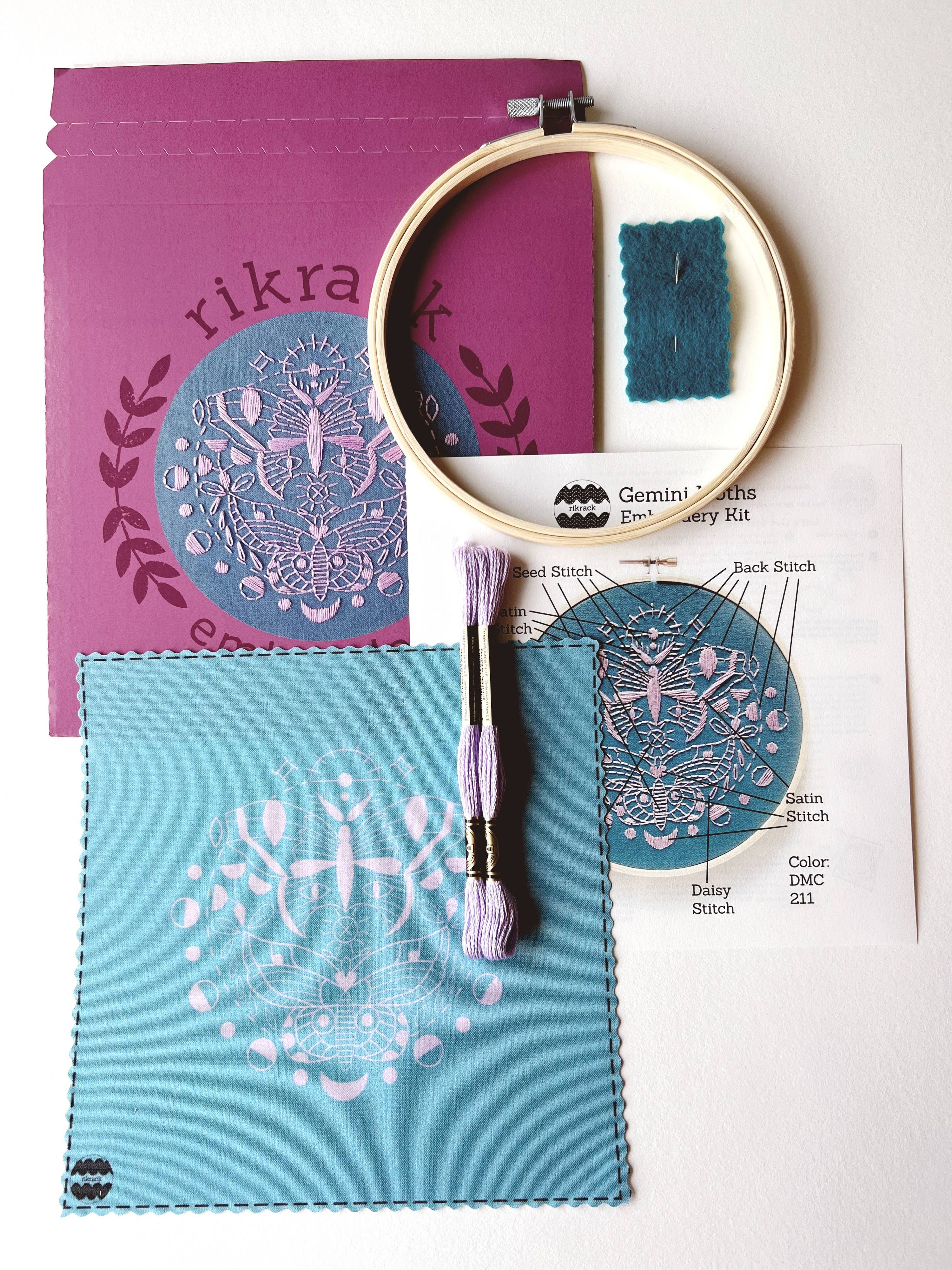 Gemini Moths Embroidery Kit