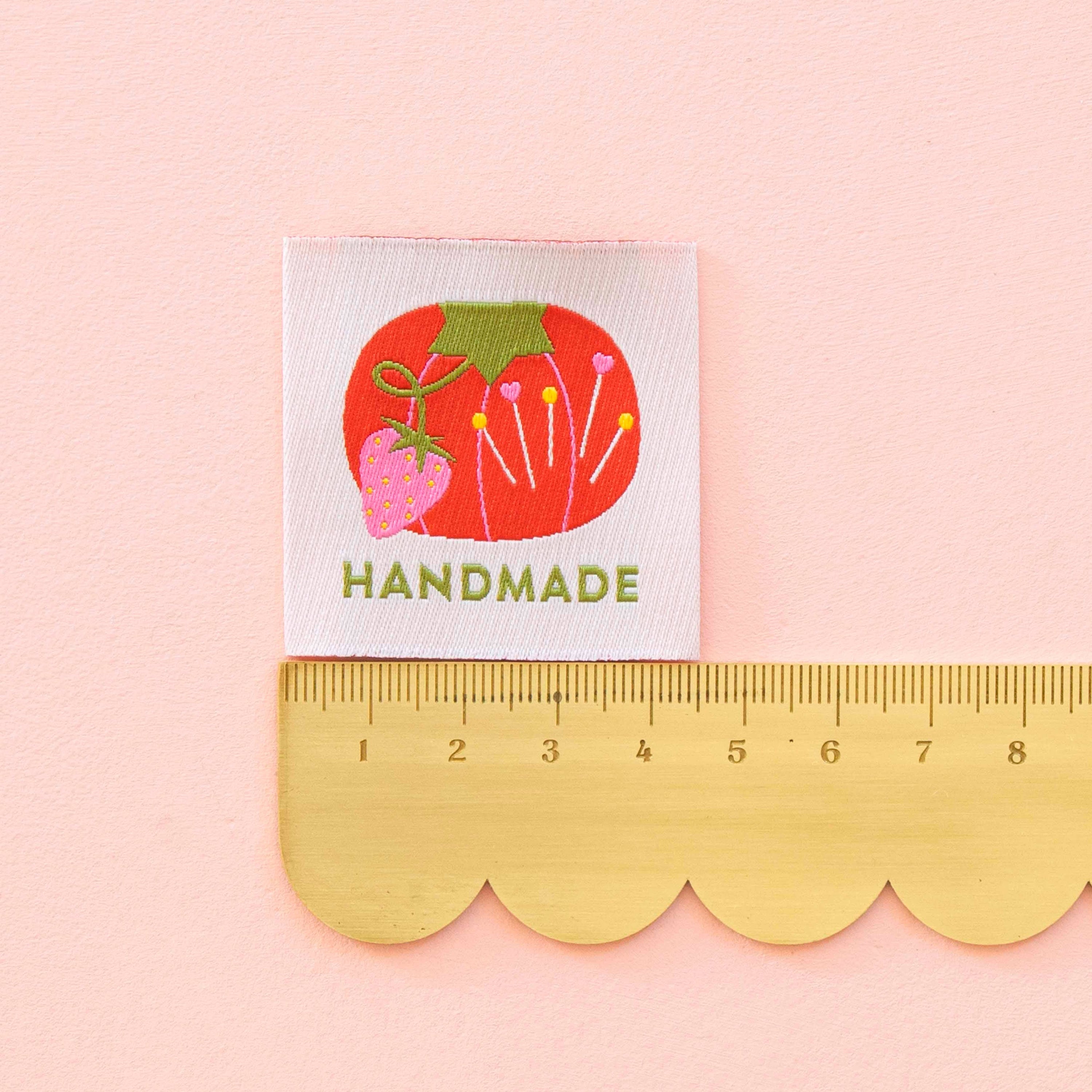 Tomato Pincushion Handmade Large Woven Sewing Labels
