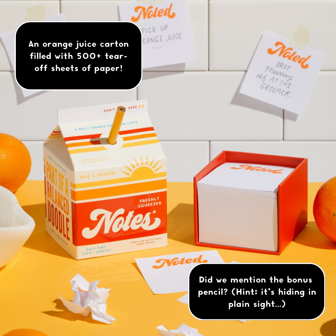 Juice Carton Notepad - Freshly Squeezed Notes