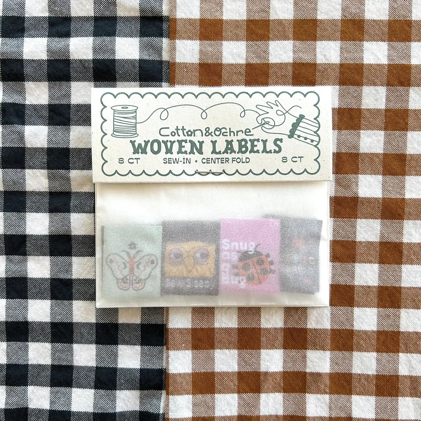 Sleepy Head Pack Woven Labels - Cotton and Ochre