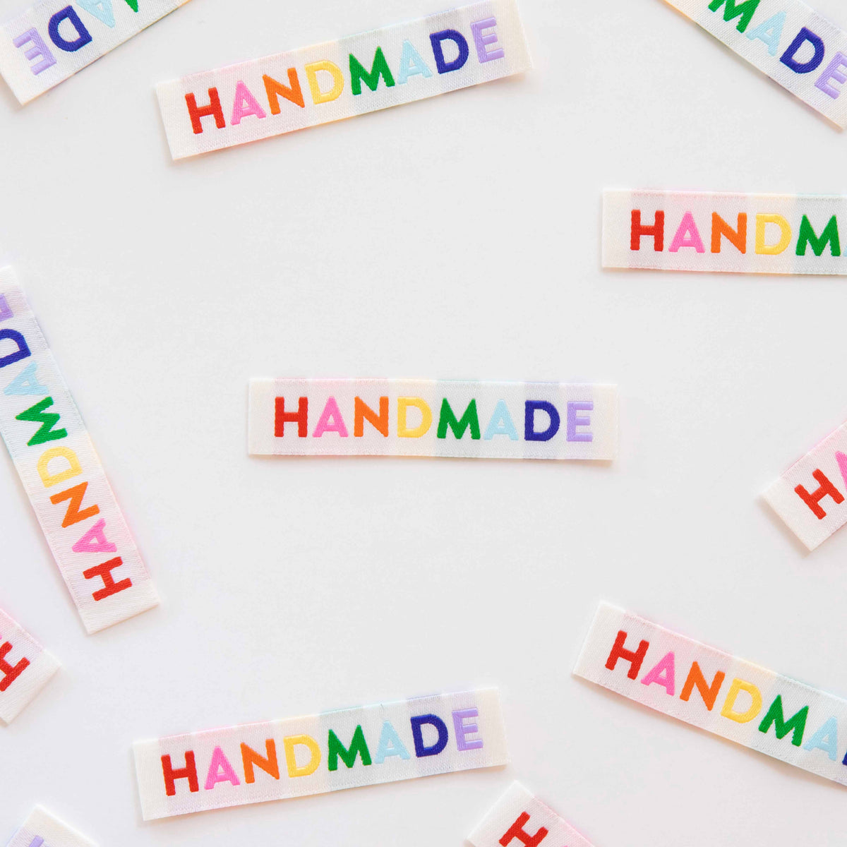 Handmade - Woven Sewing Labels - Rainbow Colors