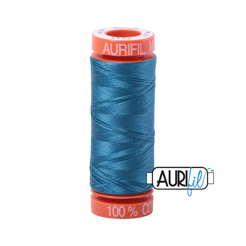 Aurifil 50wt Cotton Thread - Medium Teal (#1125) - Small Spool