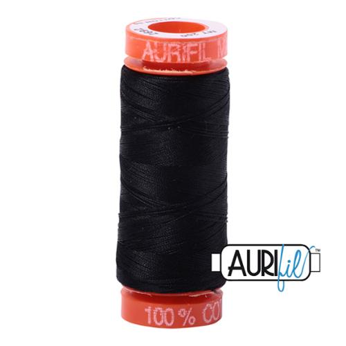 Aurifil 50wt Cotton Thread - Black (#2692) - small spool