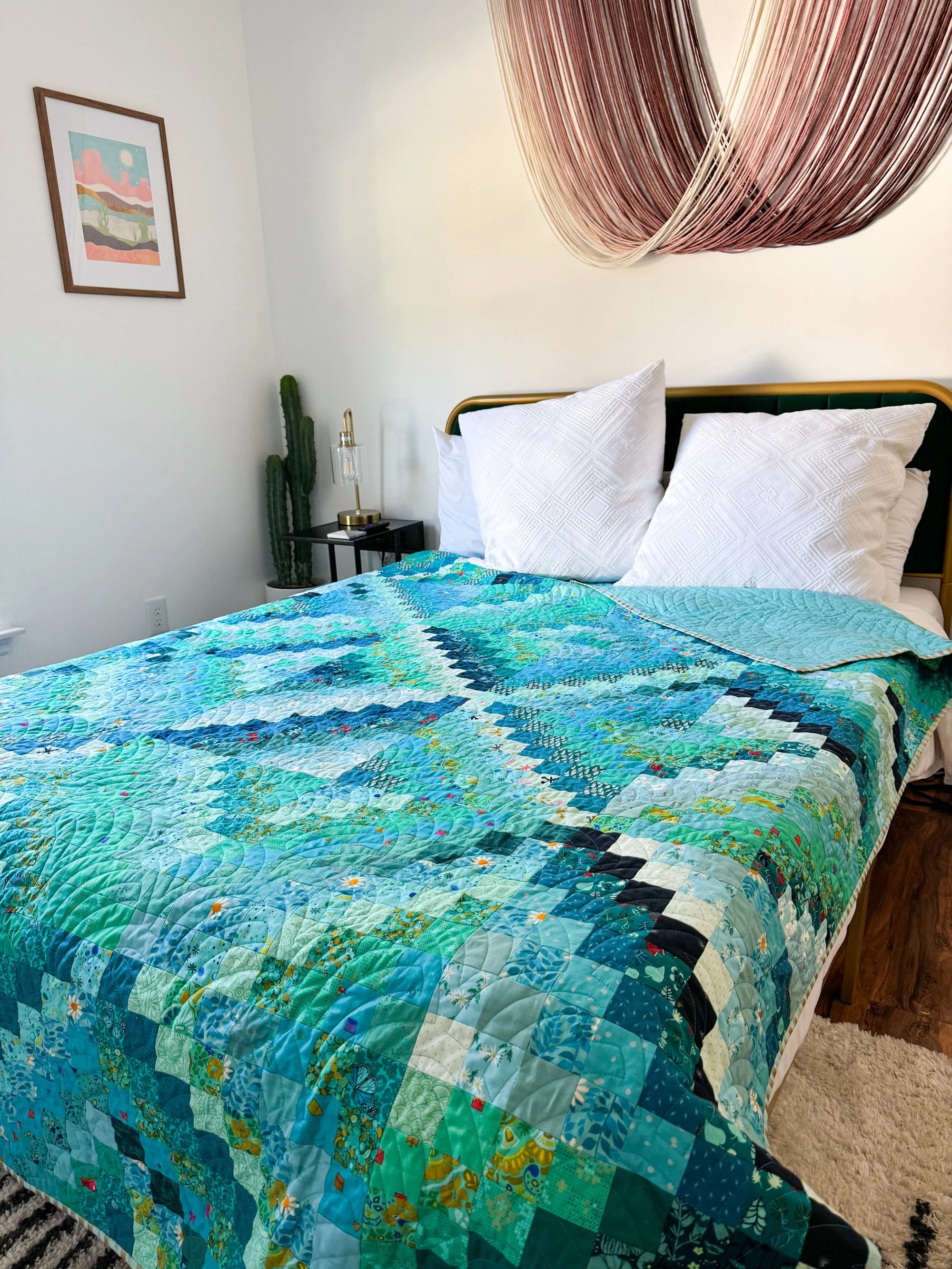 Aquamarine Scrappy Trip Quilt