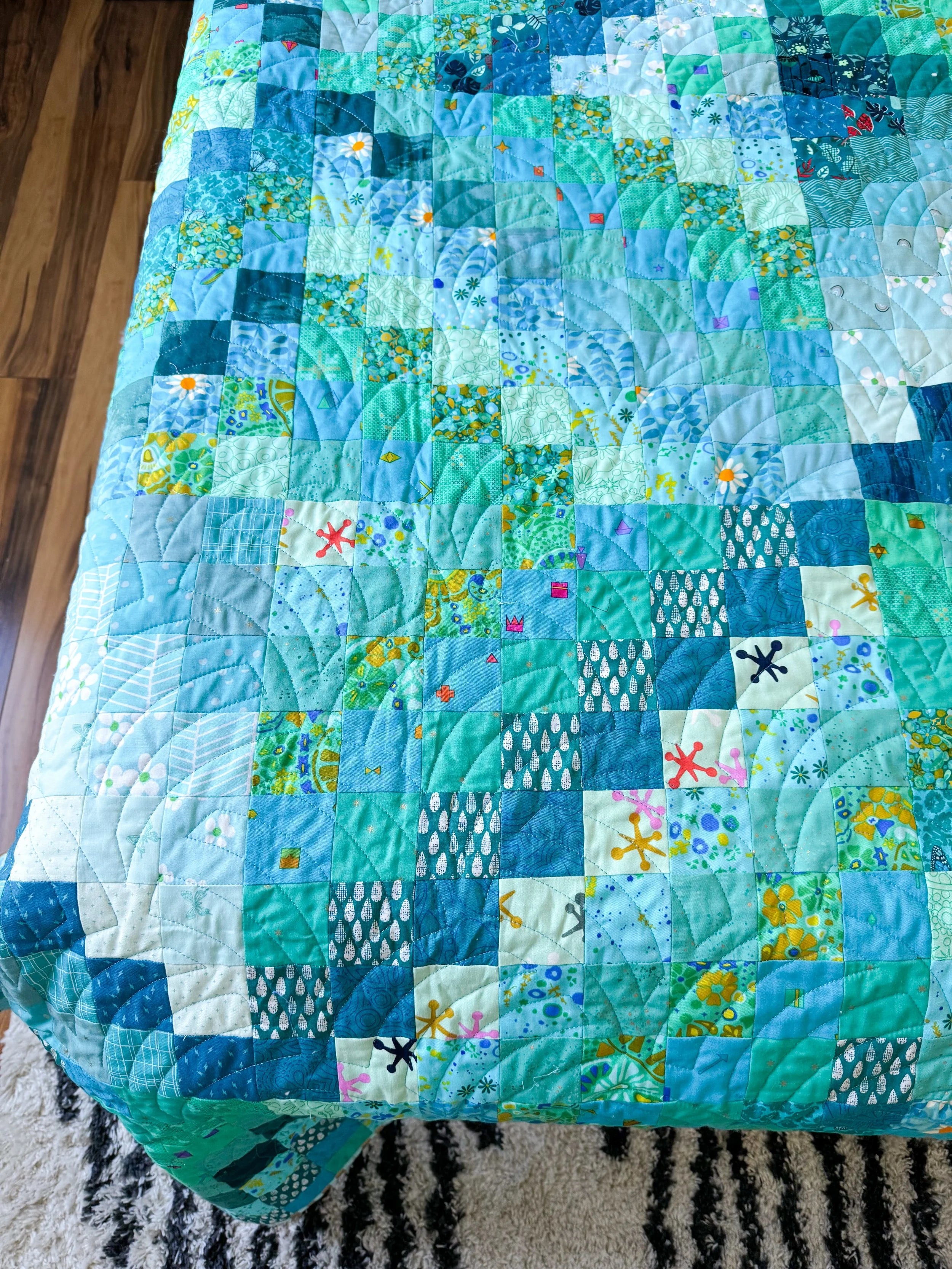 Aquamarine Scrappy Trip Quilt