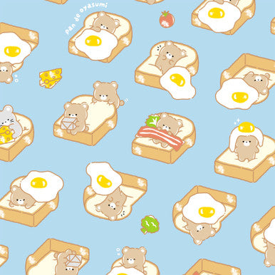 Bears in Bread Beds - Cotton OXFORD - Blue