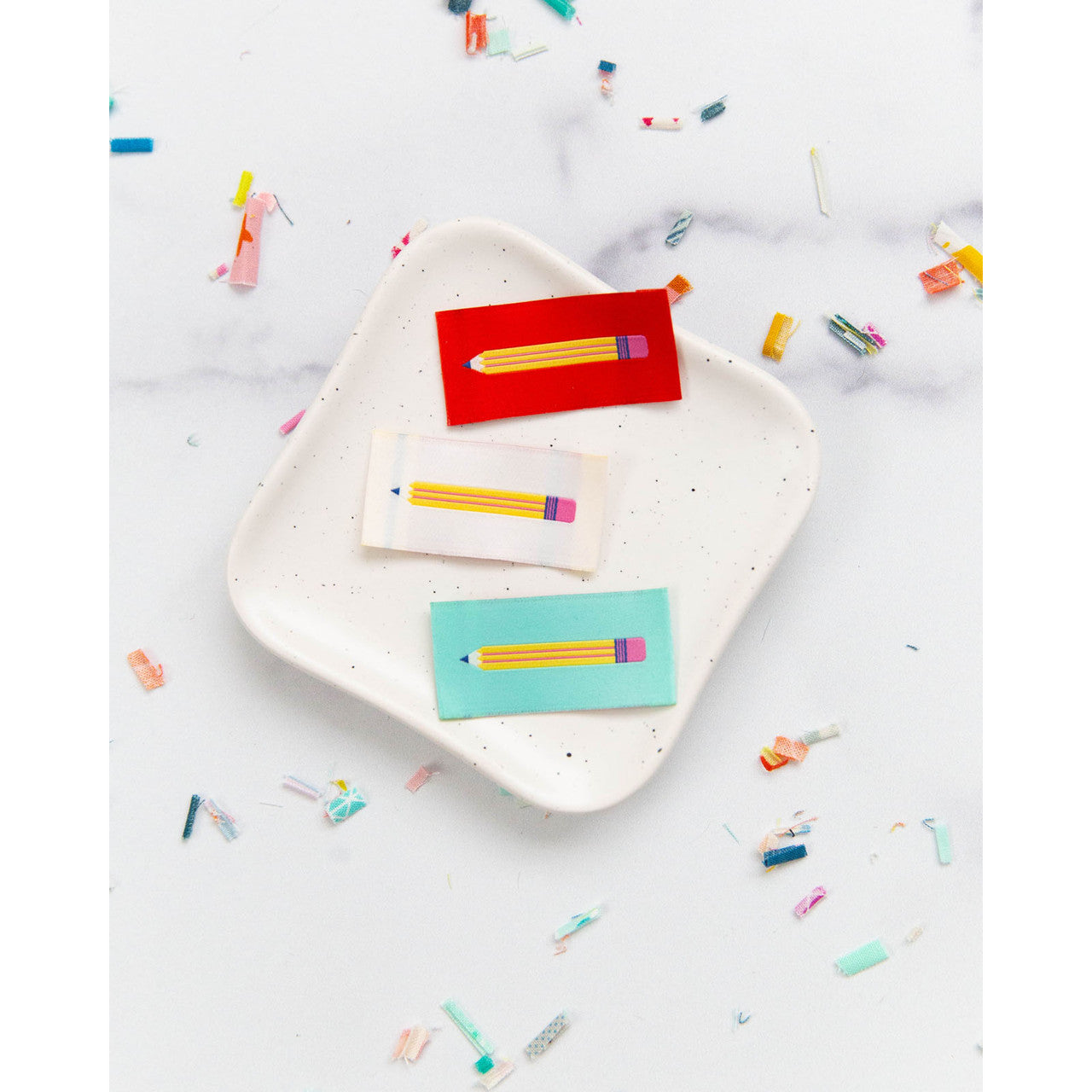 Sew-In Woven Labels - Pencils - Knot and Thread