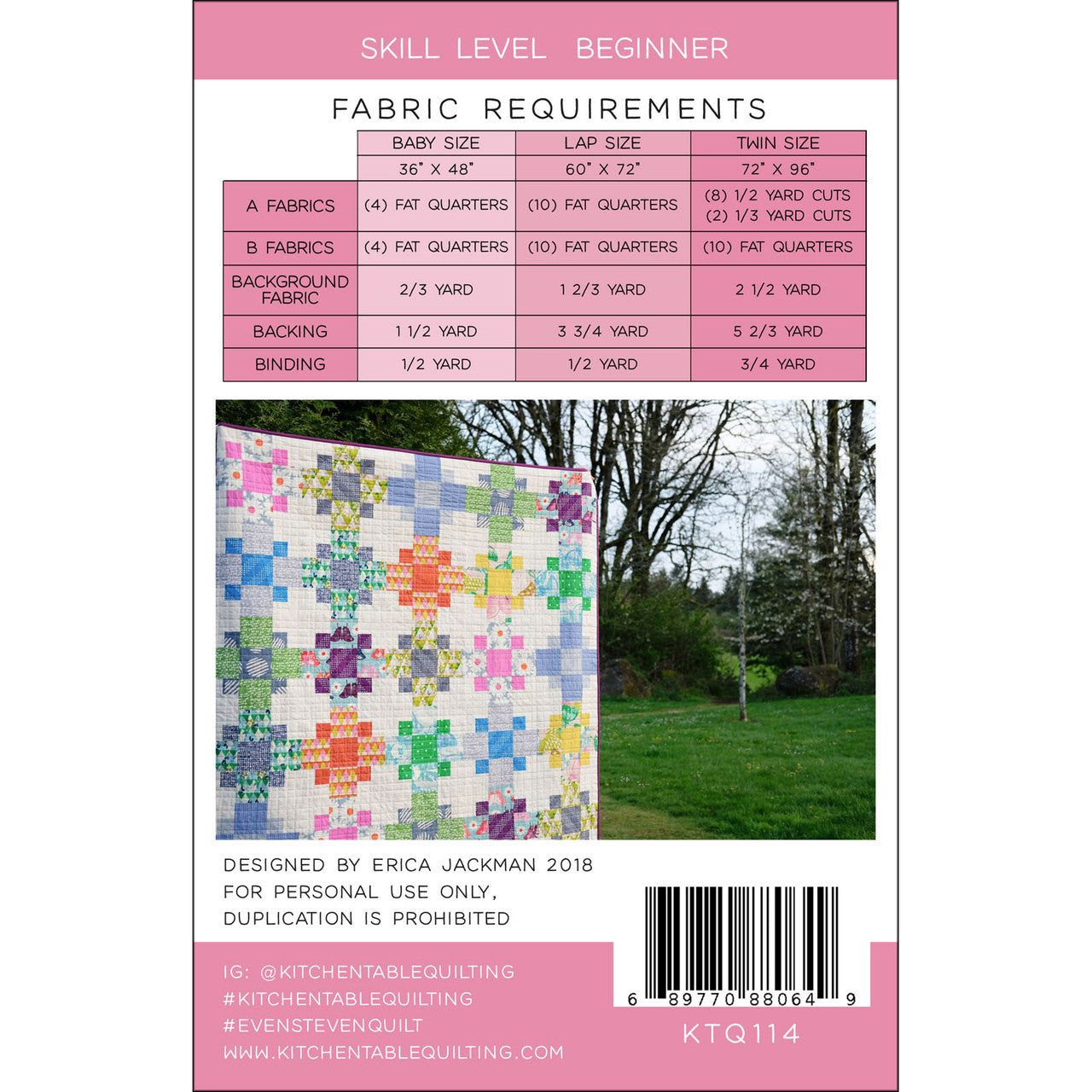 Even Stevens Quilt Pattern - Kitchen Table Quilting