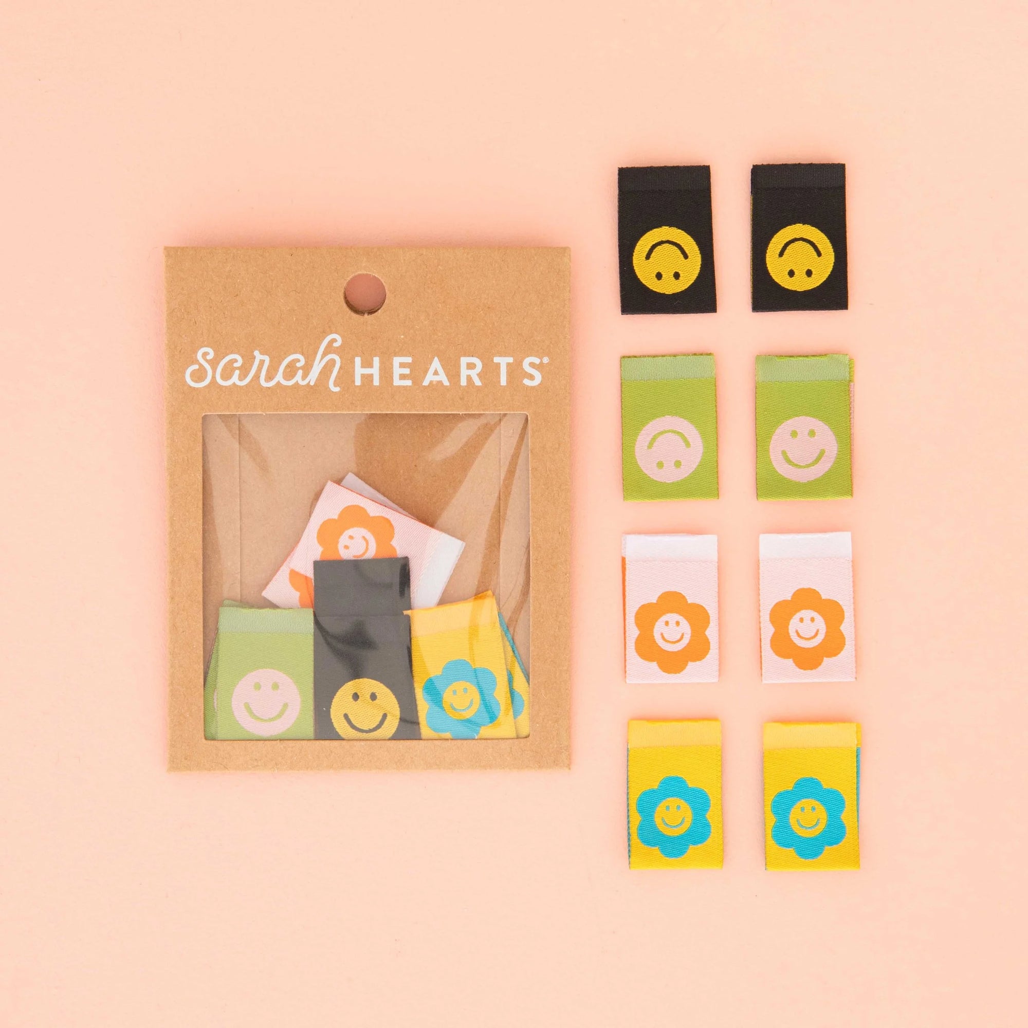 Sew In Labels - Smiley Face Multipack - Sarah Hearts