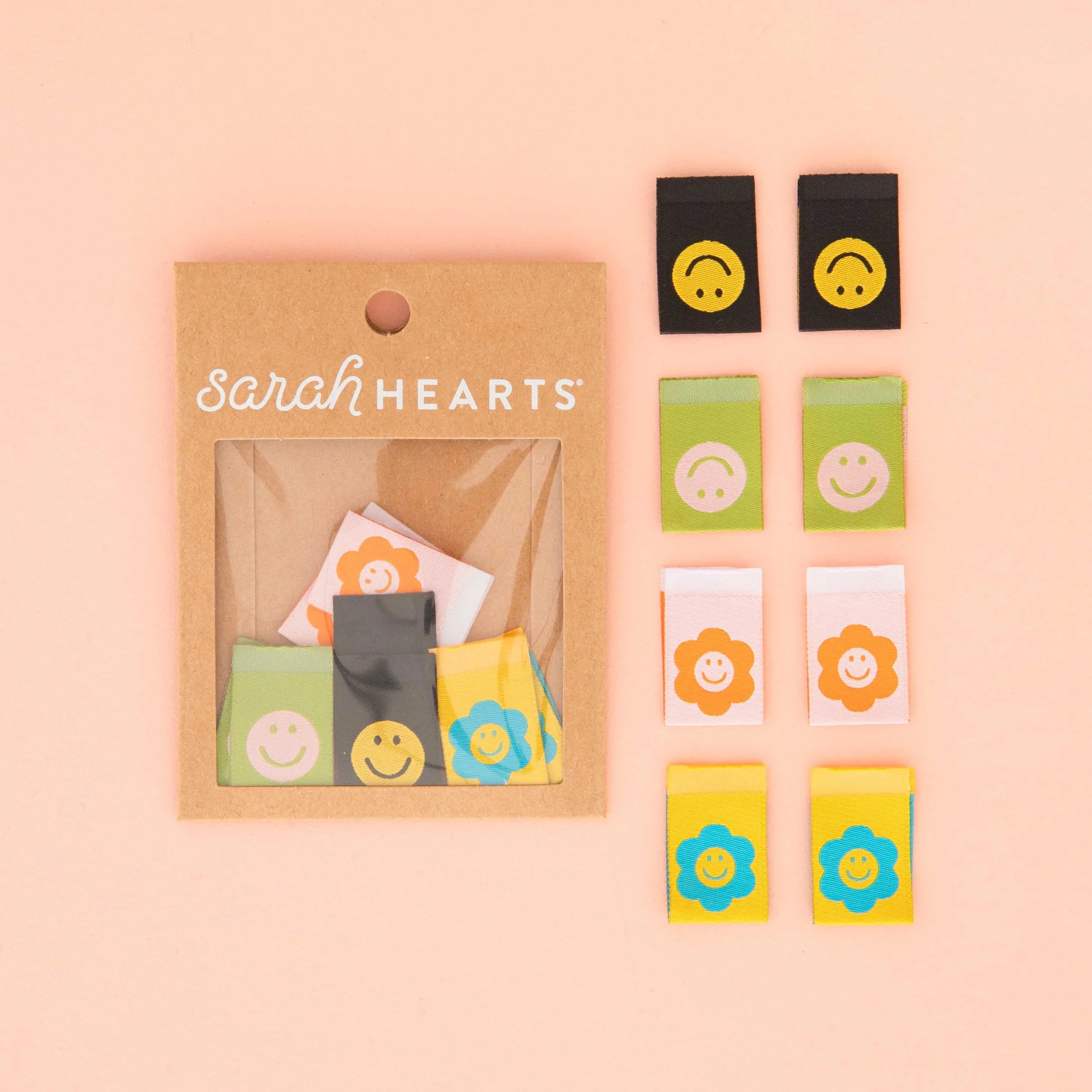 Sew In Labels - Smiley Face Multipack - Sarah Hearts