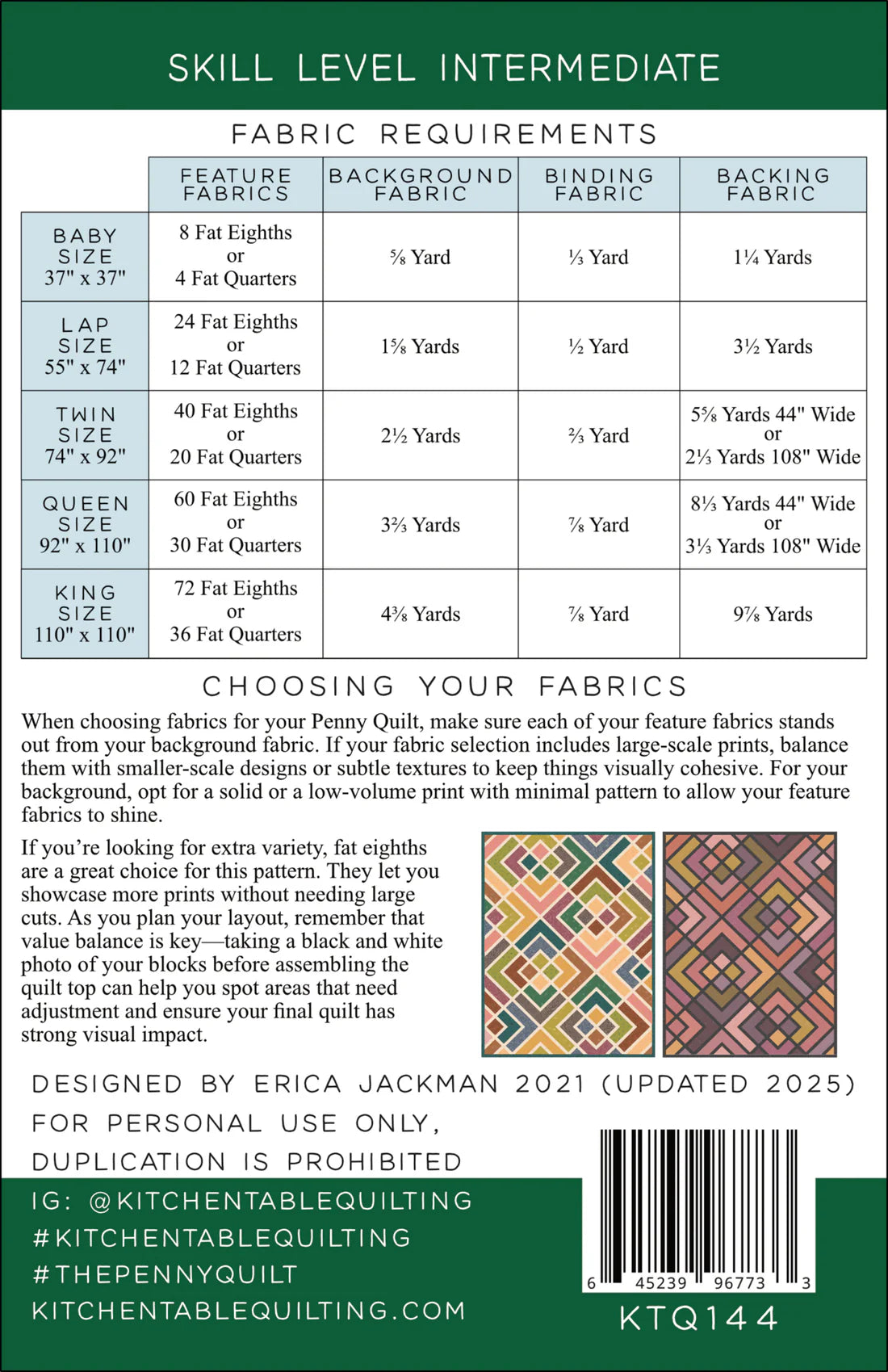 The Penny Quilt Pattern - Kitchen Table Quilting
