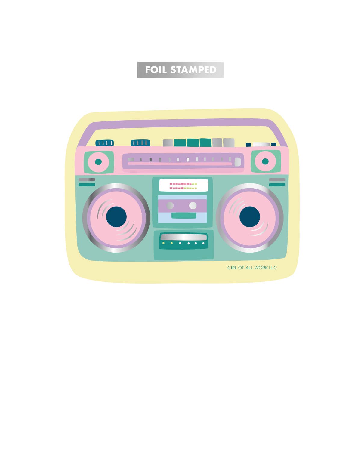 Boombox Foil Stamped Vinyl Sticker