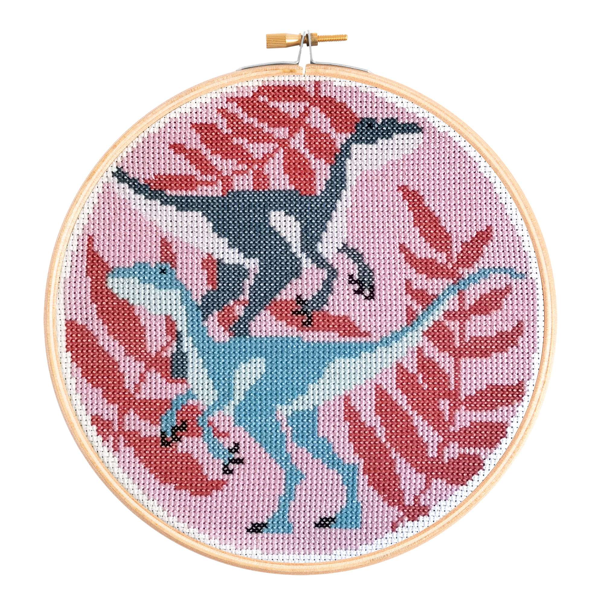 Velociraptors Cross Stitch Kit | Beginner