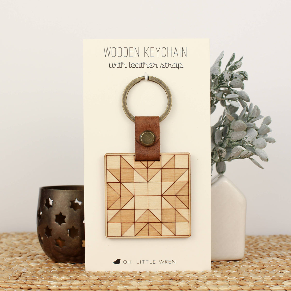 Quilt Block Keychain - Sewing Gift