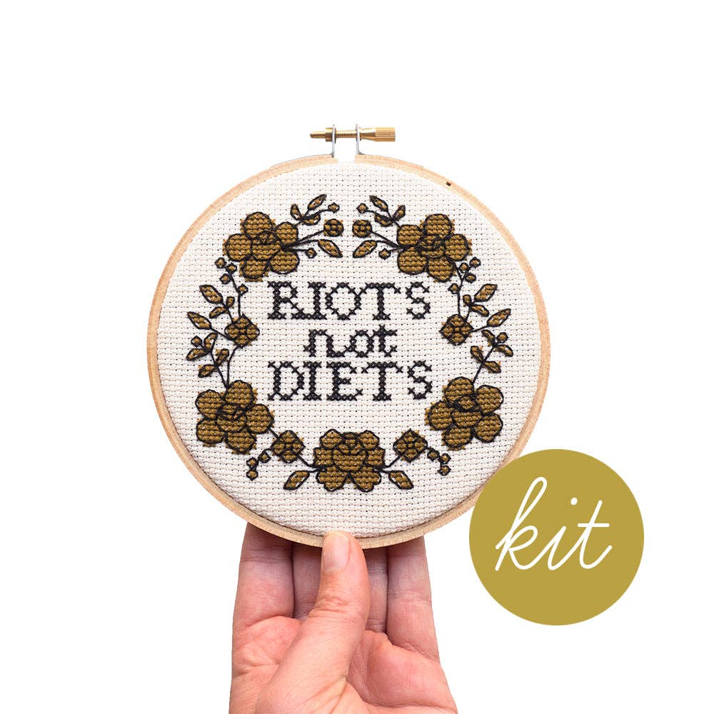 Riots not Diets - Counted Cross Stitch Kit