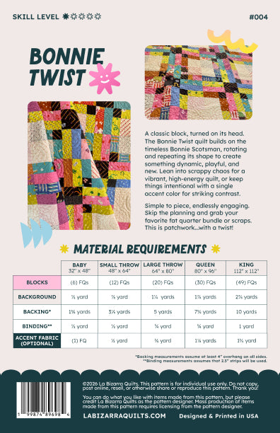 Bonnie Twist Quilt Pattern PDF