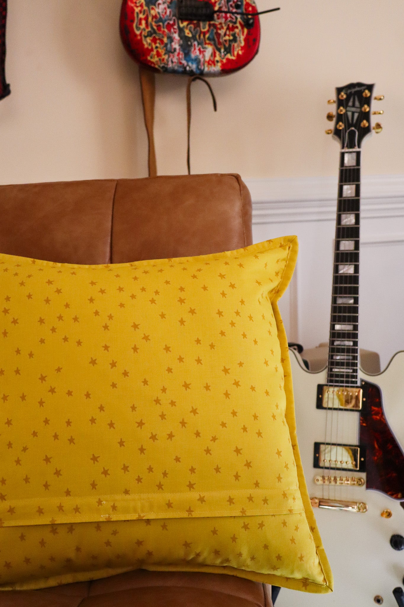 Banana Pop Art Quilted Throw Pillow