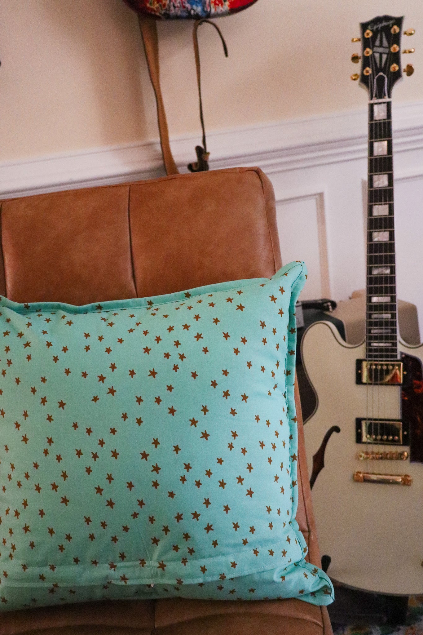 Banana Pop Art Quilted Throw Pillow