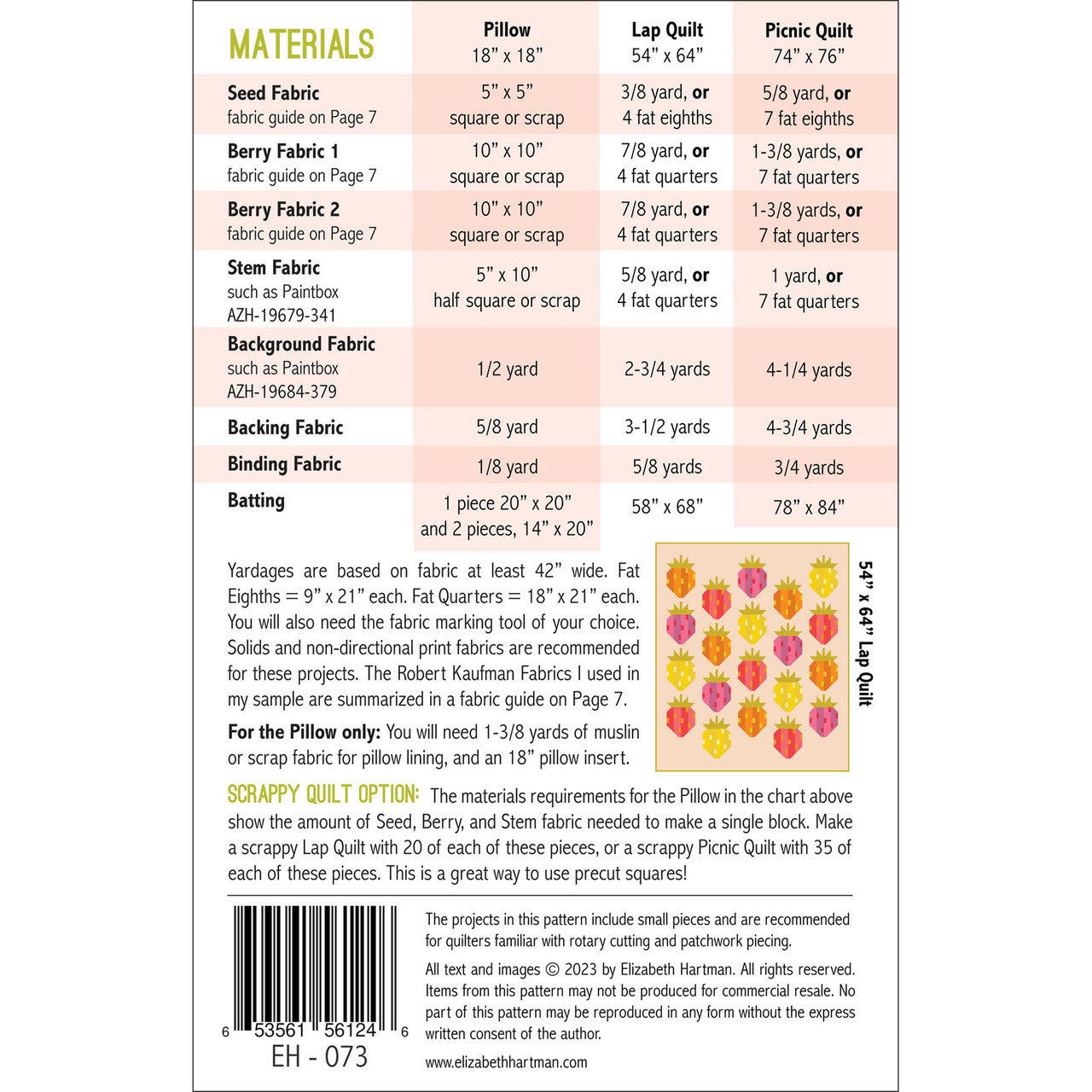 Berry Season Quilt Pattern - Elizabeth Hartman