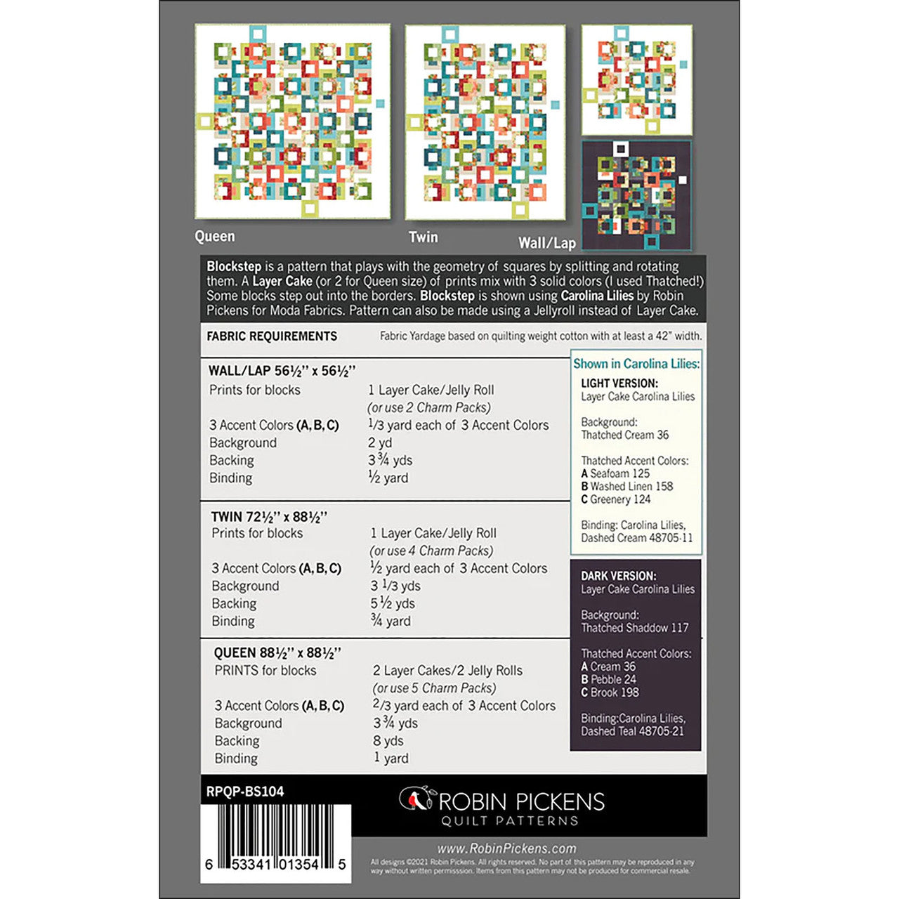 Blockstep Quilt Pattern - Robin Pickens