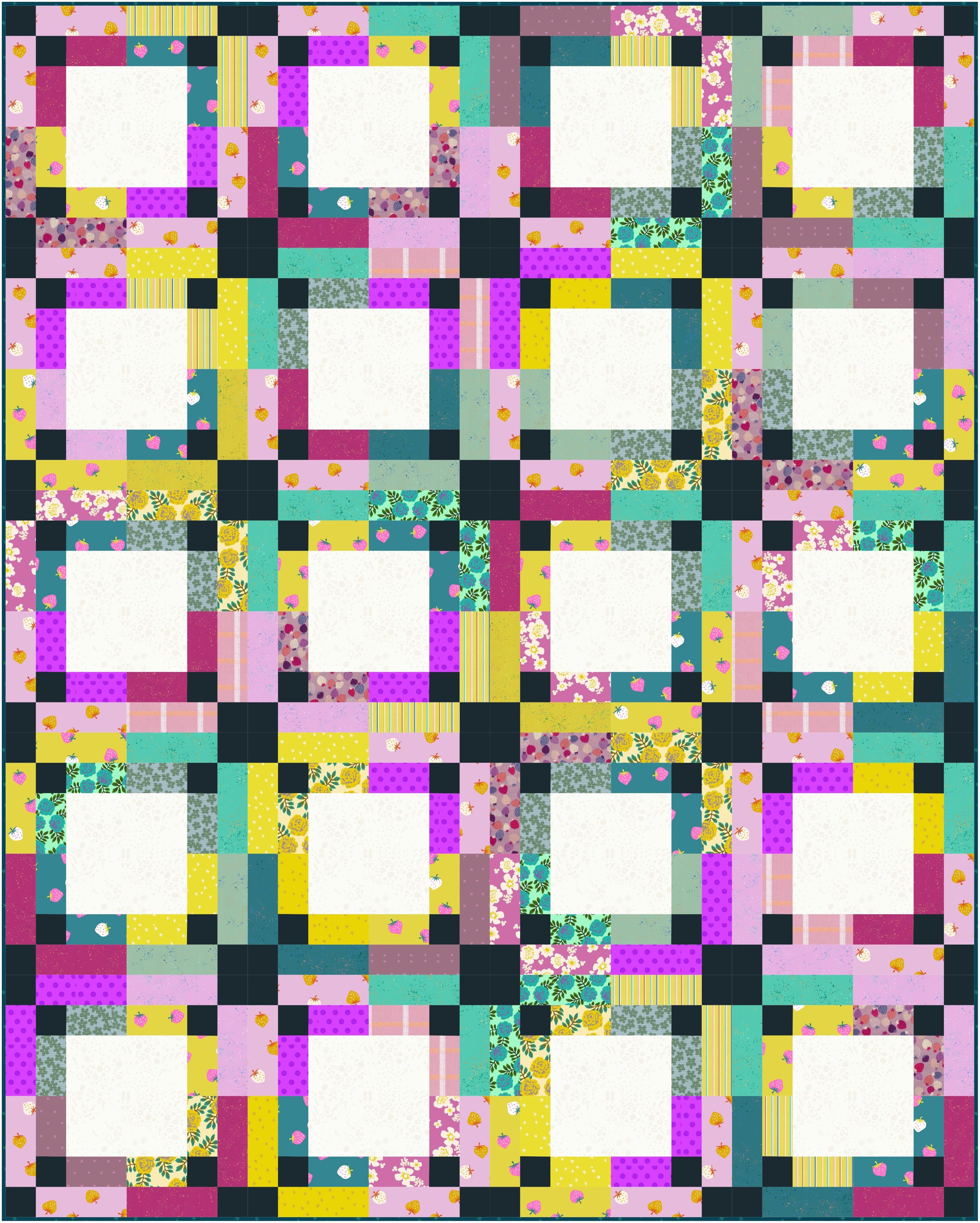 Bonnie Twist Quilt Kit - Roseberry