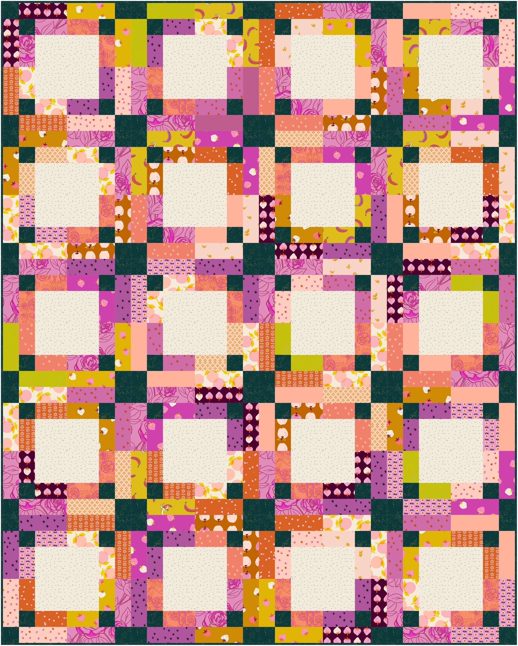 Bonnie Twist Quilt Kit - Peach Pear Plum