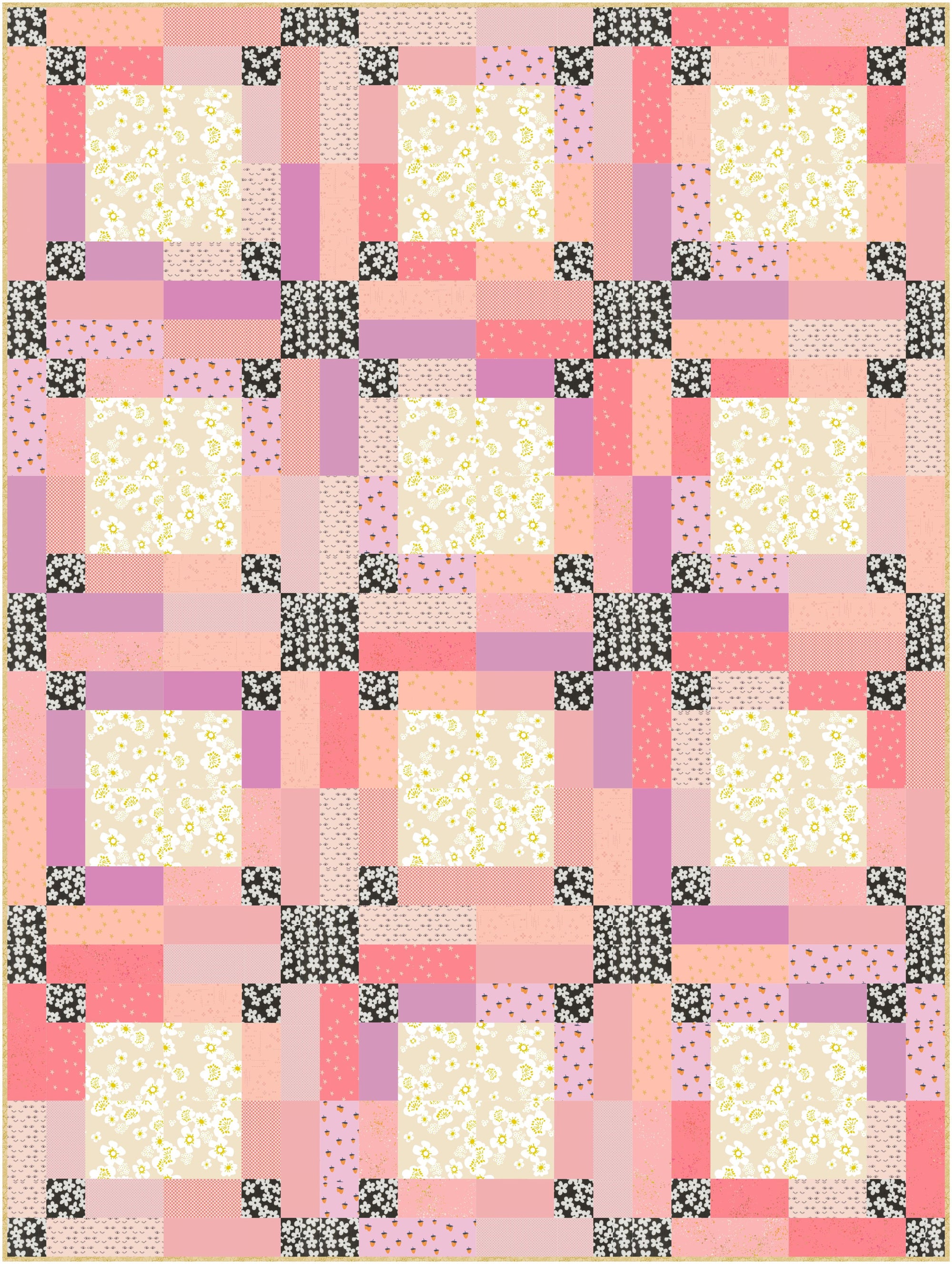 Bonnie Twist Quilt Kit - Peekaboo Pink
