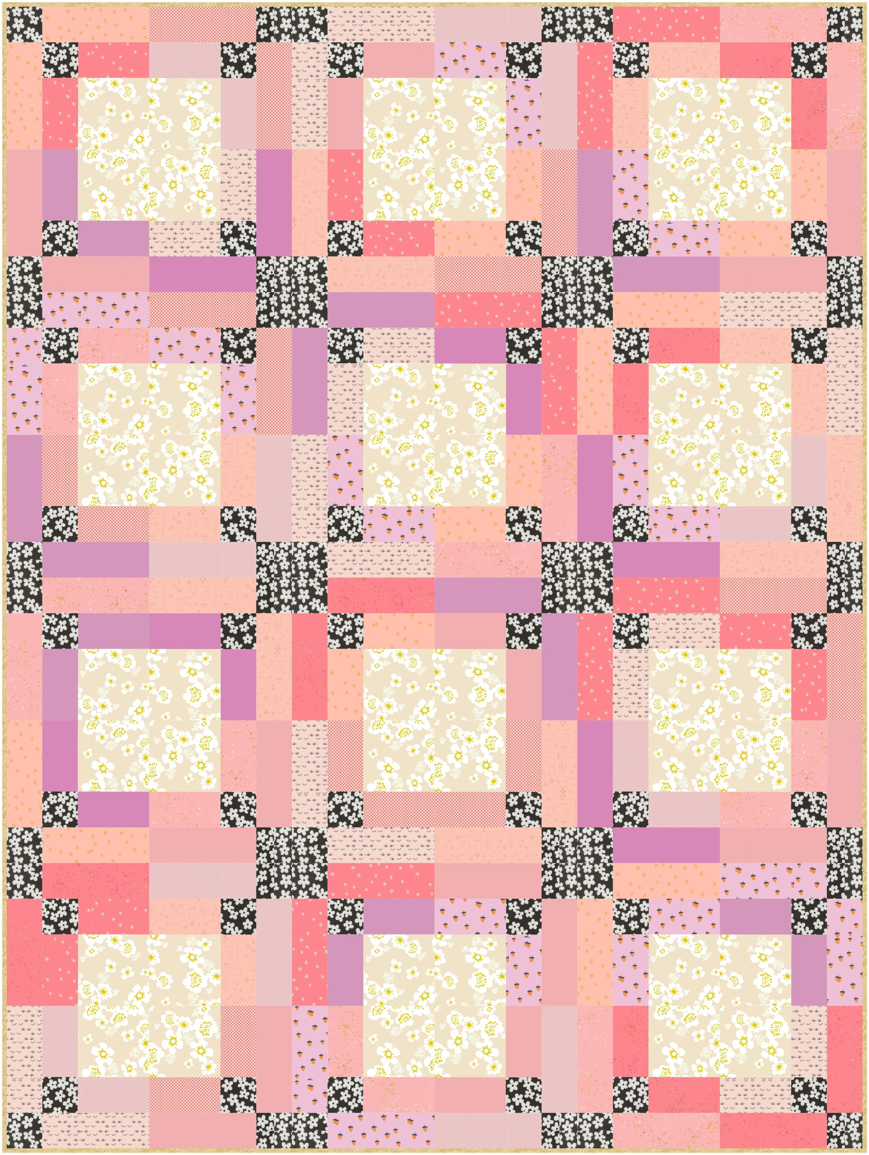 Bonnie Twist Quilt Kit - Peekaboo Pink