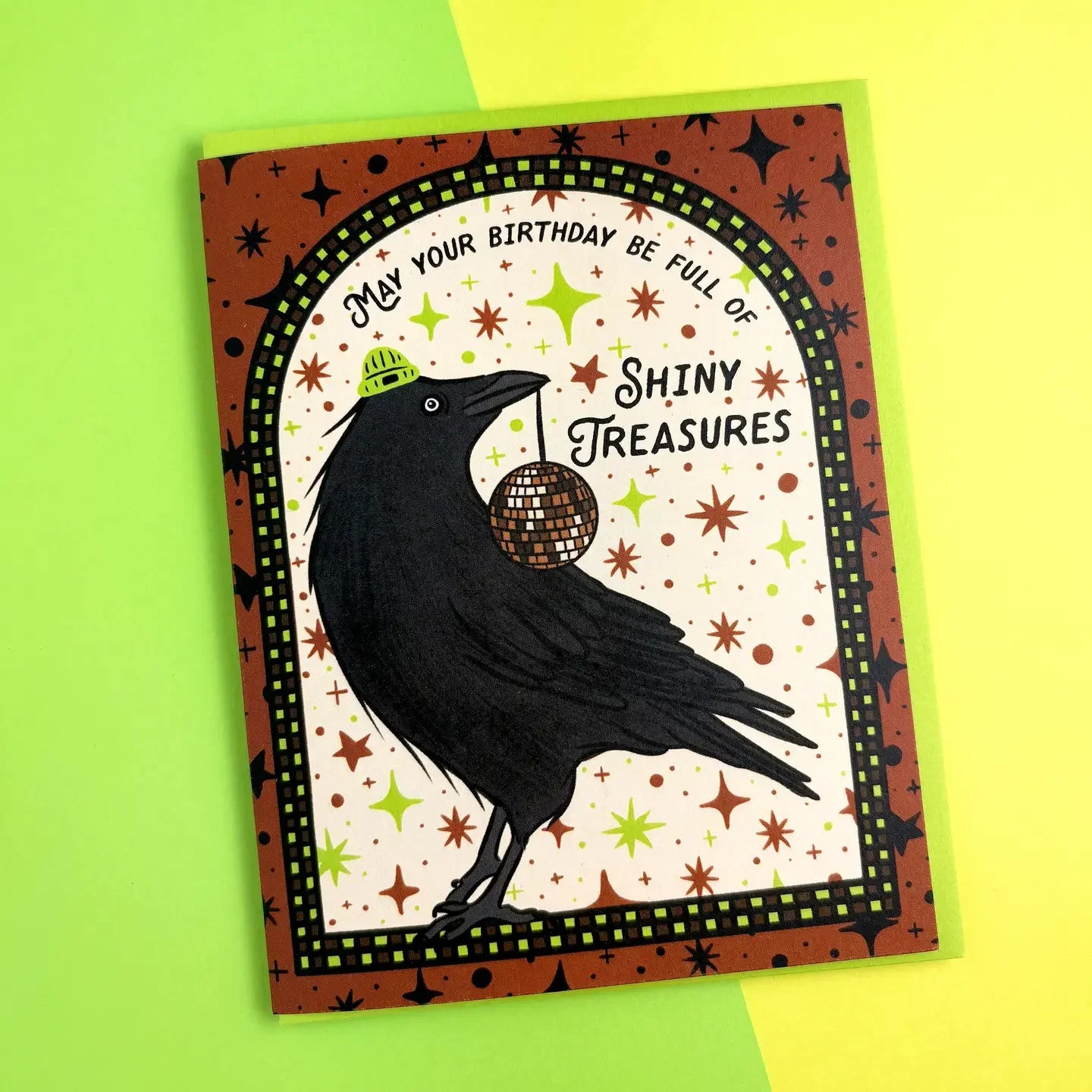 Crow Shiny Treasures Birthday Card